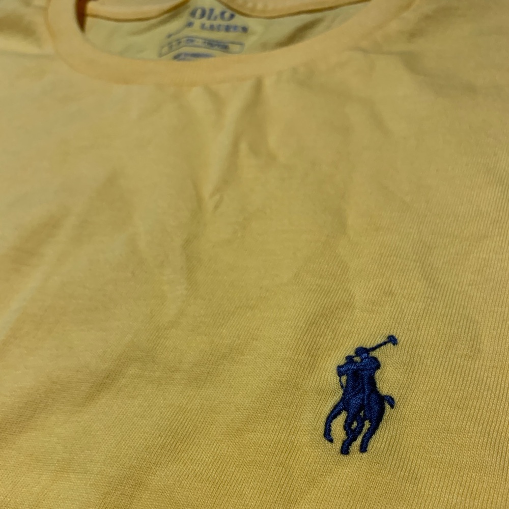 Polo by Ralph Lauren Yellow Short Sleeve Tee with Navy Pony - Picture 3 of 5